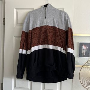 Cheats print sweater plus size